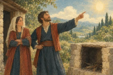 კაცი ნათელ მზეზე მიუთითებს და თავის გამართლებას ცდილობს.