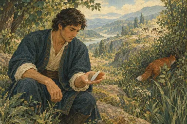 ვაჟს თევზის ფხა, ირმის ბალანი, წეროს ბუმბული და მელიის ბალანი აქვს.