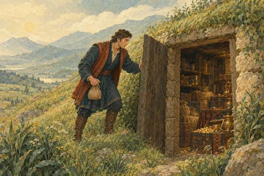 უმცროსი ძმის წინ გორაში დამალული კარი იღება.