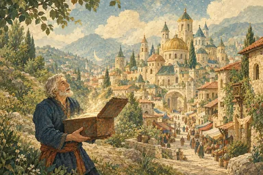 მონადირის გახსნილი ჟანგიანი ყუთიდან ქუჩები და სასახლეები იშლება.