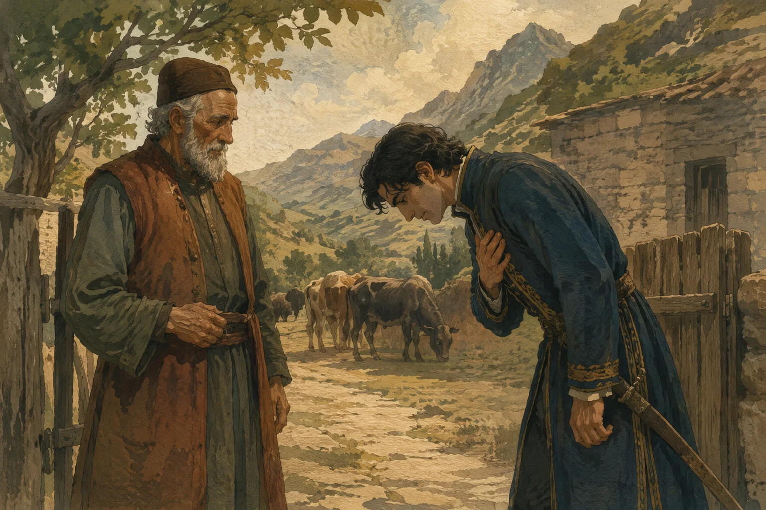 უფლისწული სოფელში მენახირეს ბოდიშს უხდის.