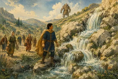 უფლისწული წყაროს წინ დგას, ხალხი კი კოკებით უახლოვდება.