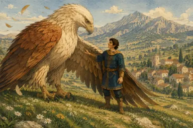ფაშგუნდი გაშლილი ფრთით უფლისწულს ეხება.