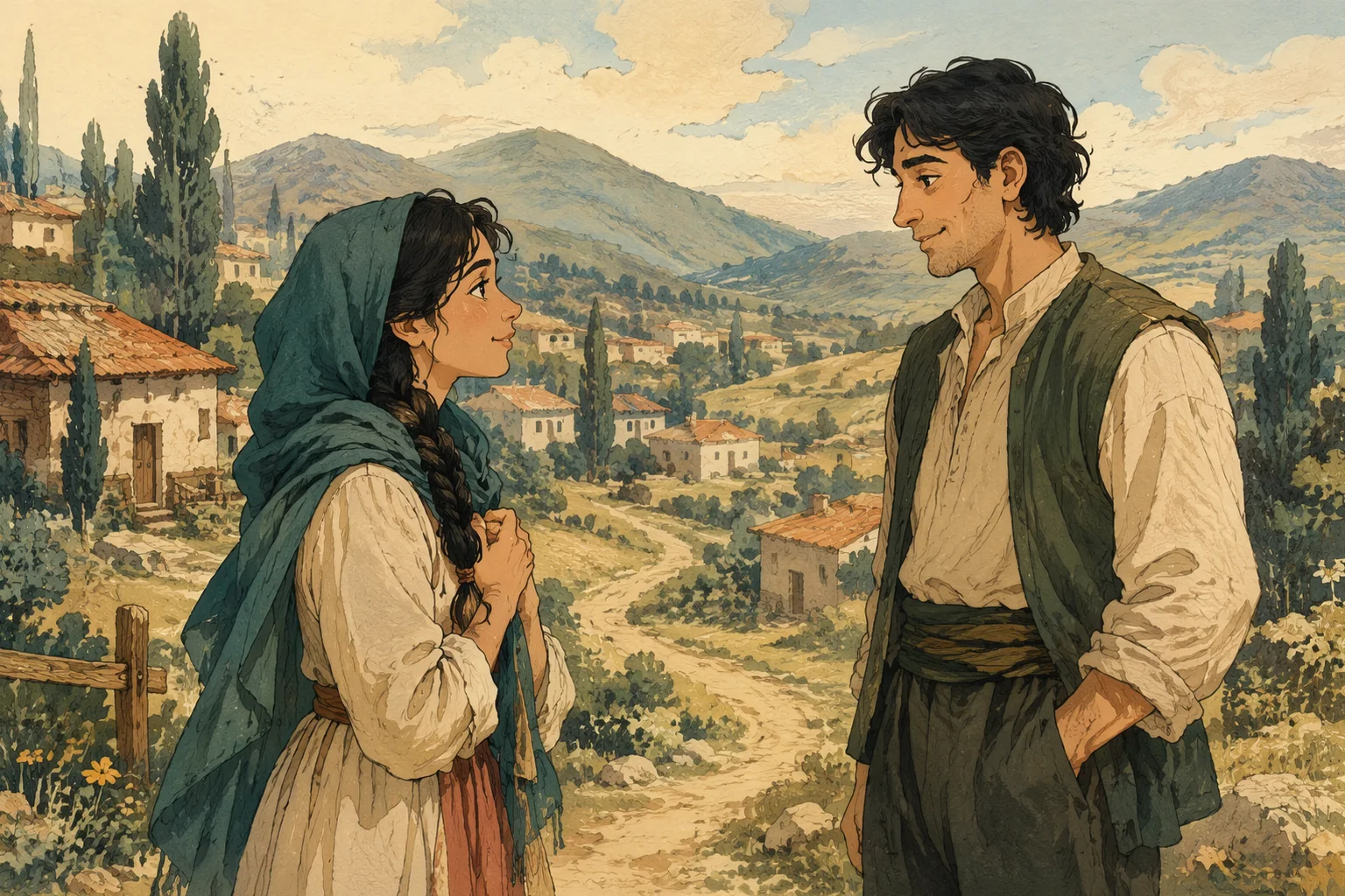 უმცროსი და სოფლის გზაზე კეთილ ჭაბუკს ხვდება.